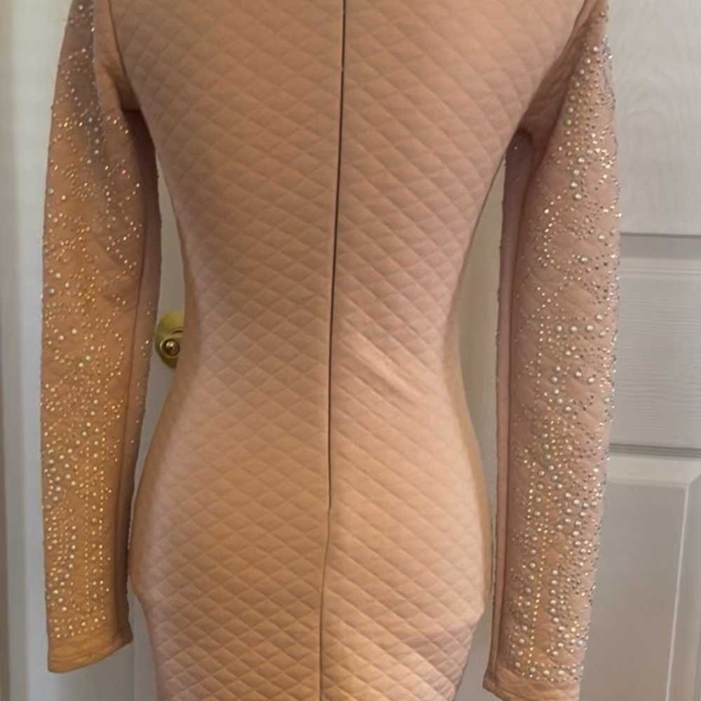 Bebe Embellished Iridescent Quilted Dress - image 5