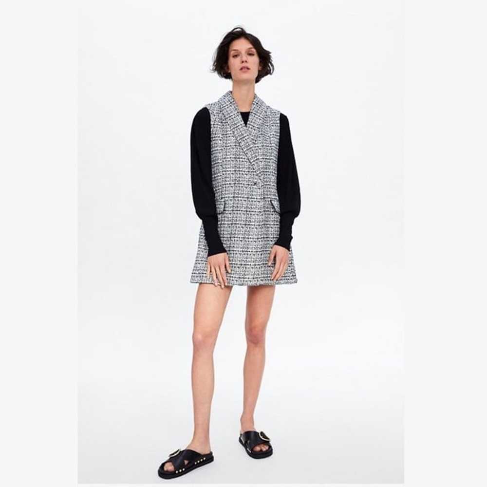 Zara Woman Tweed Black and White Jumpsuit Romper … - image 3