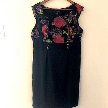 Voir Voir dress black with floral bodice sleevele… - image 1