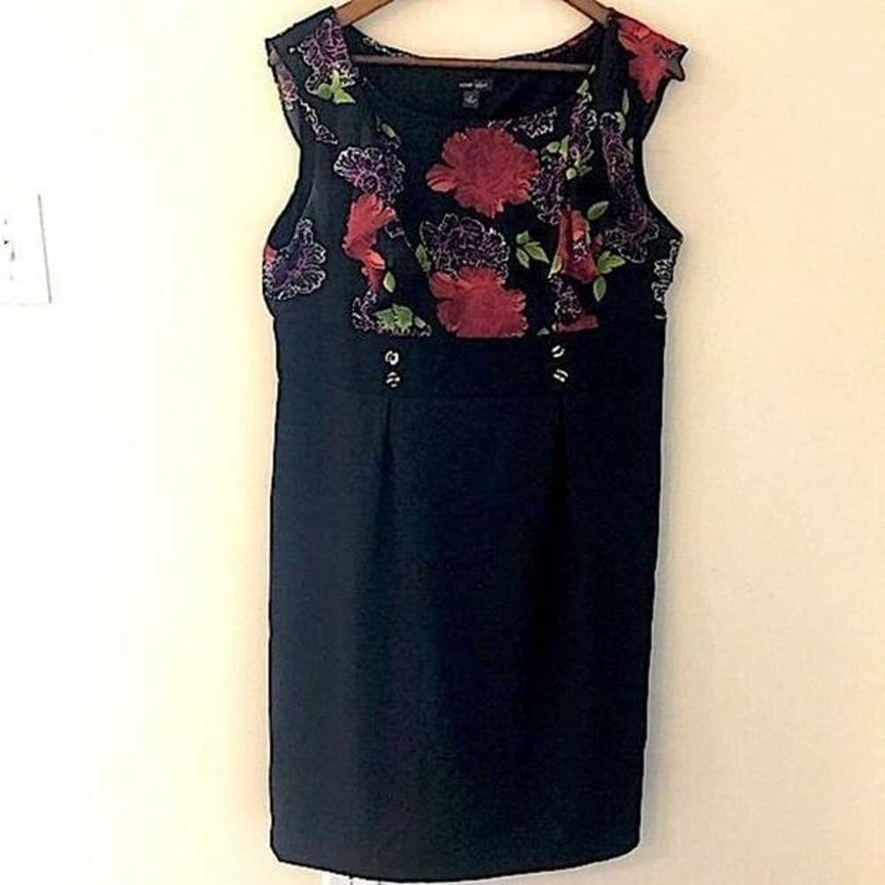 Voir Voir dress black with floral bodice sleevele… - image 3