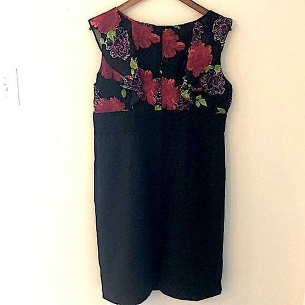 Voir Voir dress black with floral bodice sleevele… - image 4