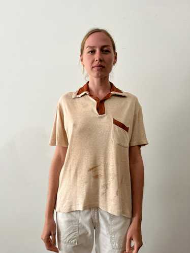 30s/40s Brown Two Toned Polo Shirt
