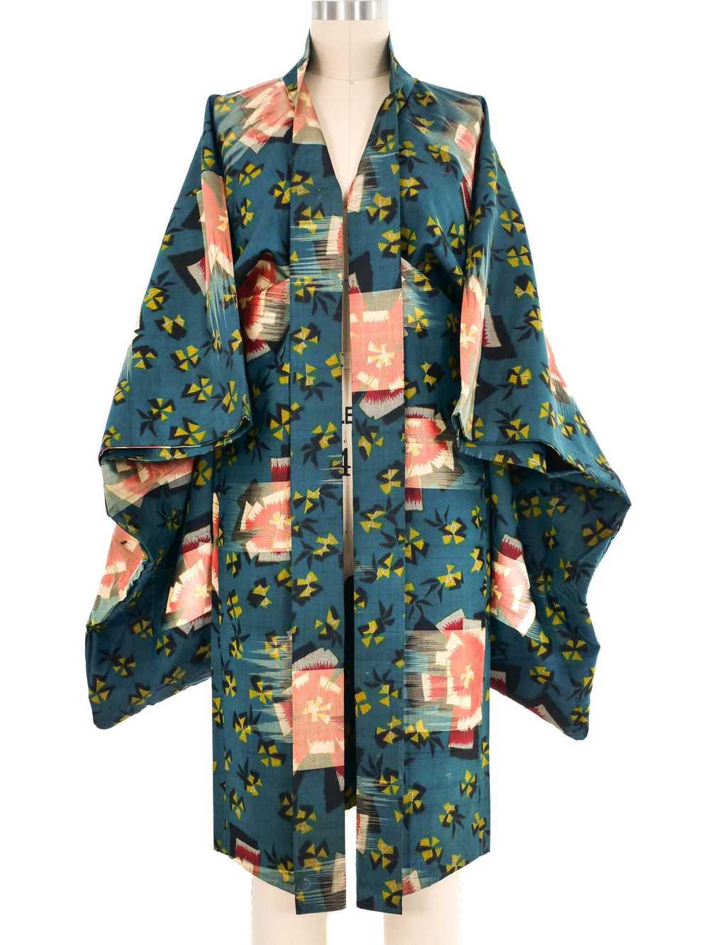 Teal Ikat Kimono - image 2