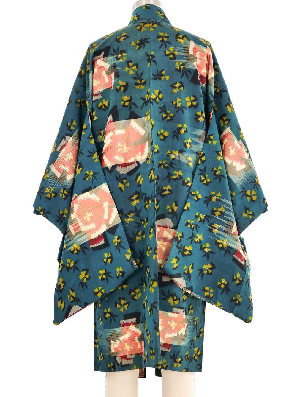 Teal Ikat Kimono - image 5