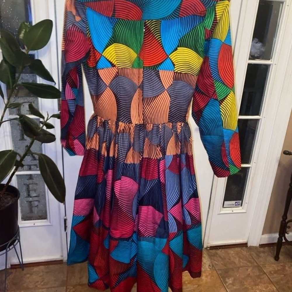 Adensecret multicolored Ankara print dress size M - image 8