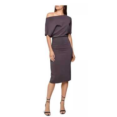 Reiss Madison Draped Bodycon Gray Off Shoulder Dr… - image 1