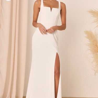 Nwot Lulus White Backless Mermaid Maxi Dress Size 