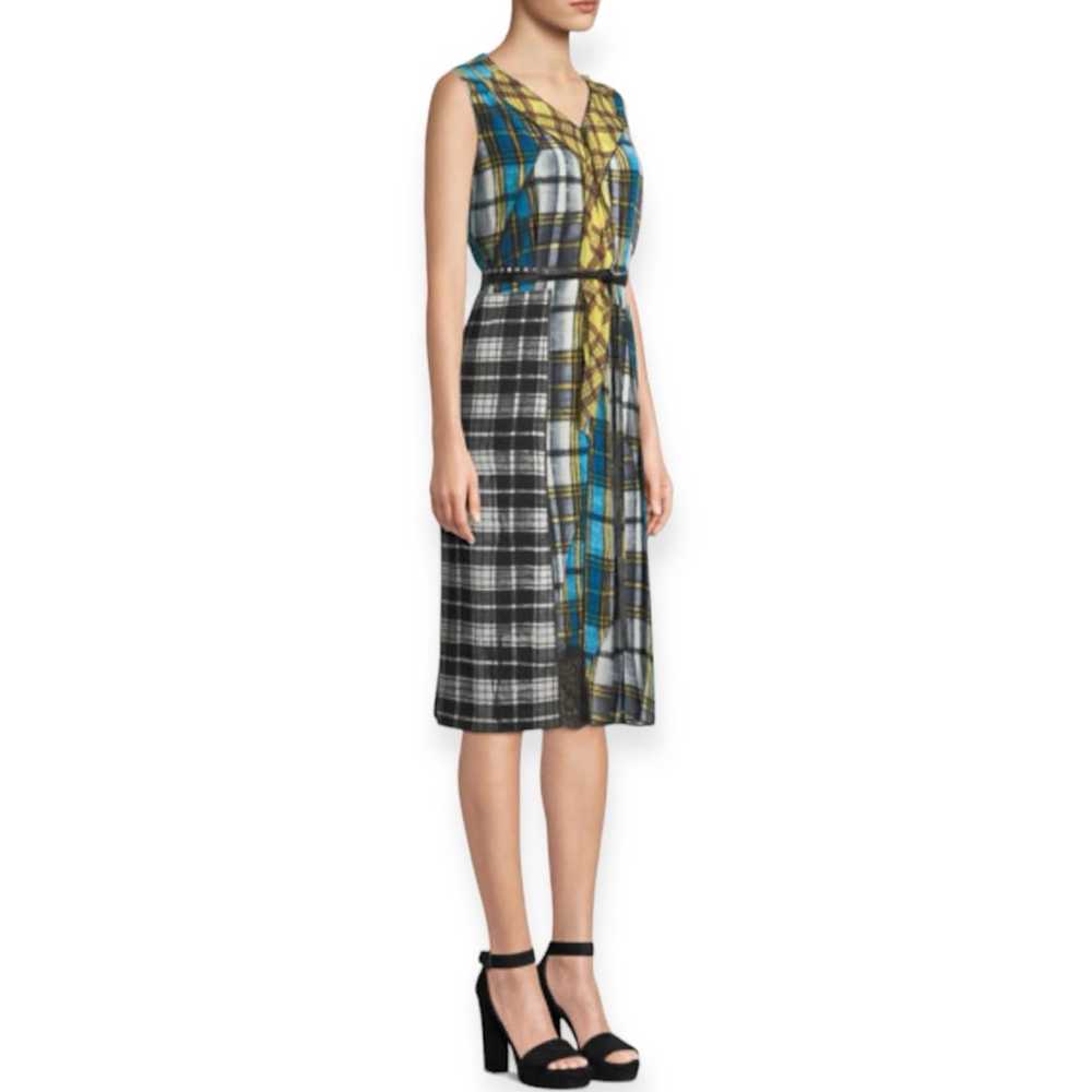 MARC JACOBS Sleeveless Pleated Front Panel Plaid … - image 2