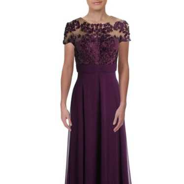 JS Collections Womens A-Line Embroidered Evening
