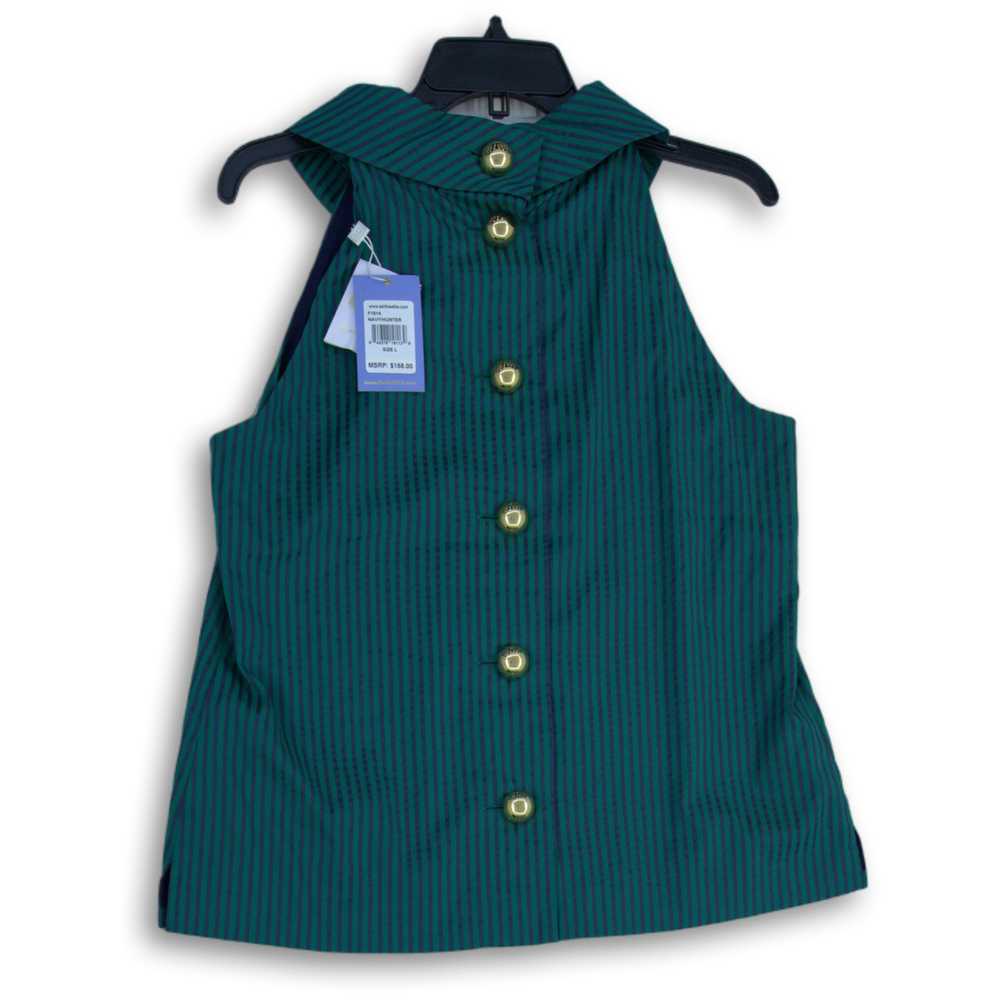 NWT Sail To Sable Womens Green Navy Blue Sleevele… - image 1