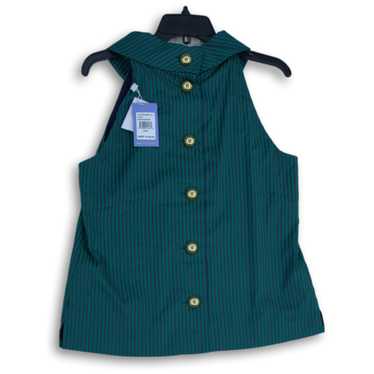 NWT Sail To Sable Womens Green Navy Blue Sleevele… - image 1