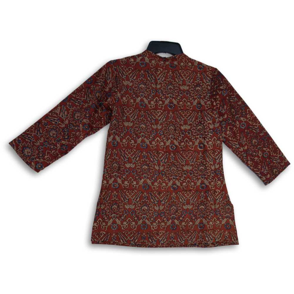 NWT Fabindia Womens Red Blue Floral Long Sleeve S… - image 2