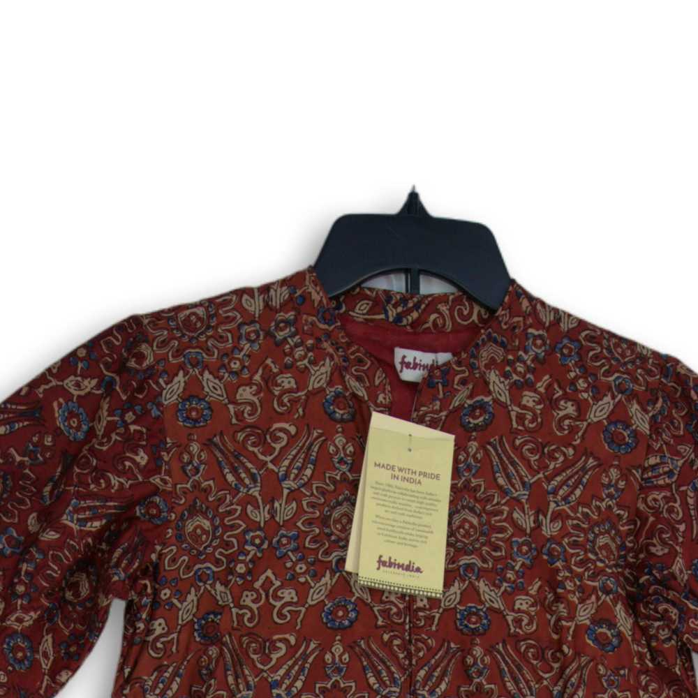 NWT Fabindia Womens Red Blue Floral Long Sleeve S… - image 3