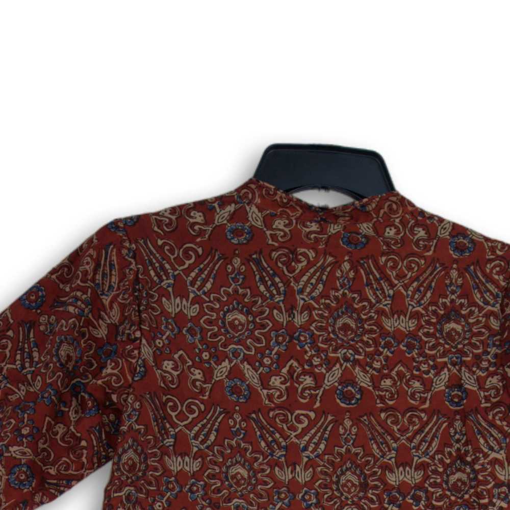 NWT Fabindia Womens Red Blue Floral Long Sleeve S… - image 4