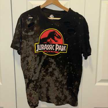 Distressed Jurassic Park Tee Shirt T-Shirt Black … - image 1