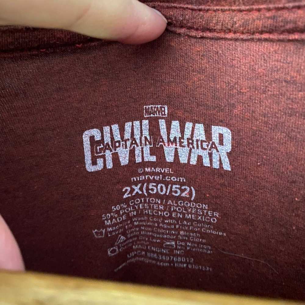 Marvel civil war captain America tee 2x - image 3