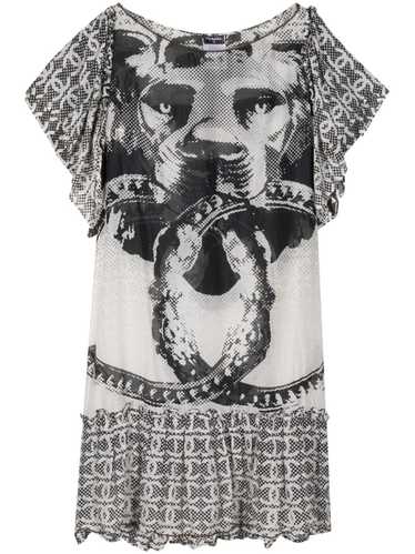 CHANEL Pre-Owned 2000s CC graphic-print minidress… - image 1