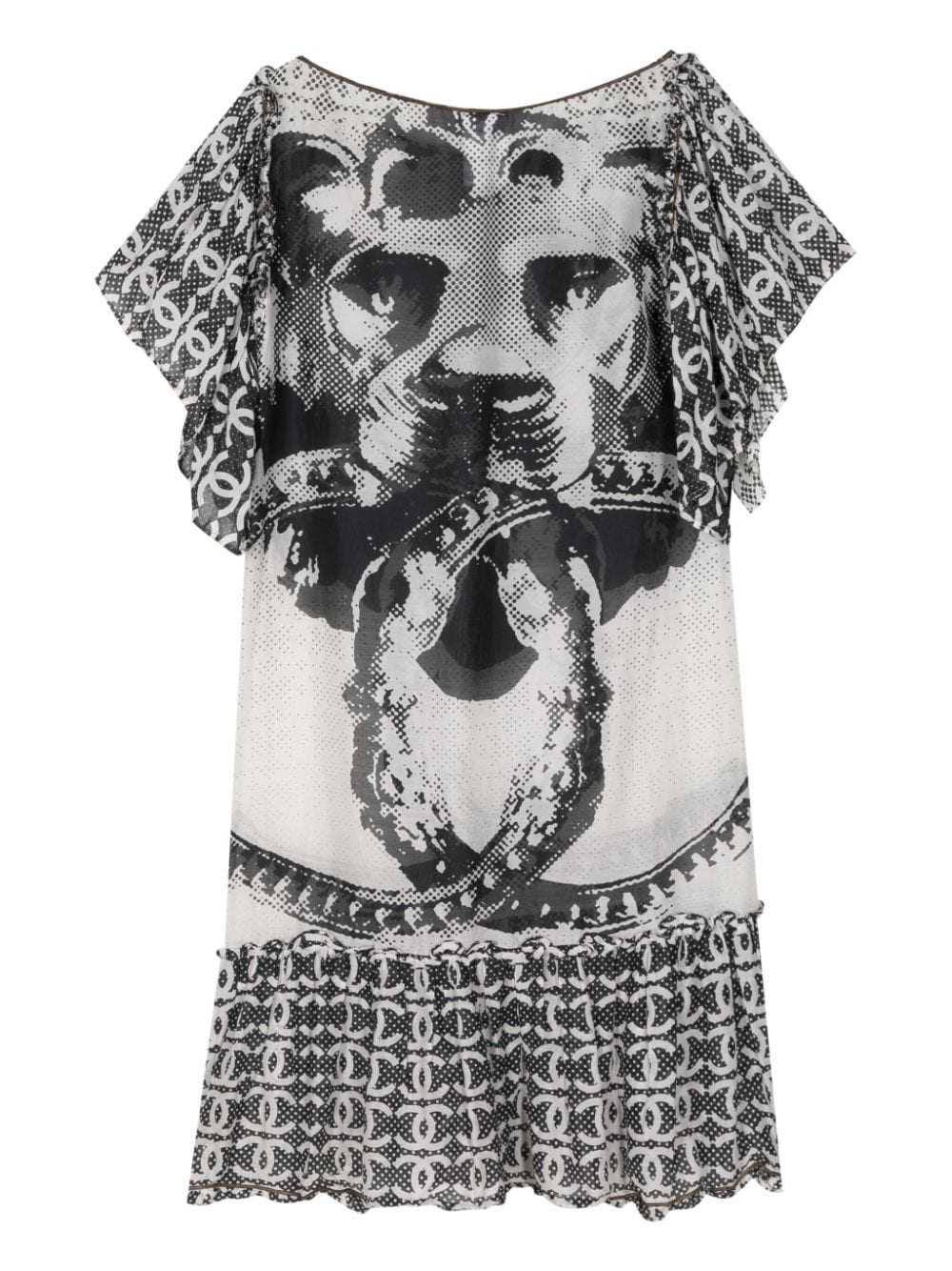 CHANEL Pre-Owned 2000s CC graphic-print minidress… - image 2