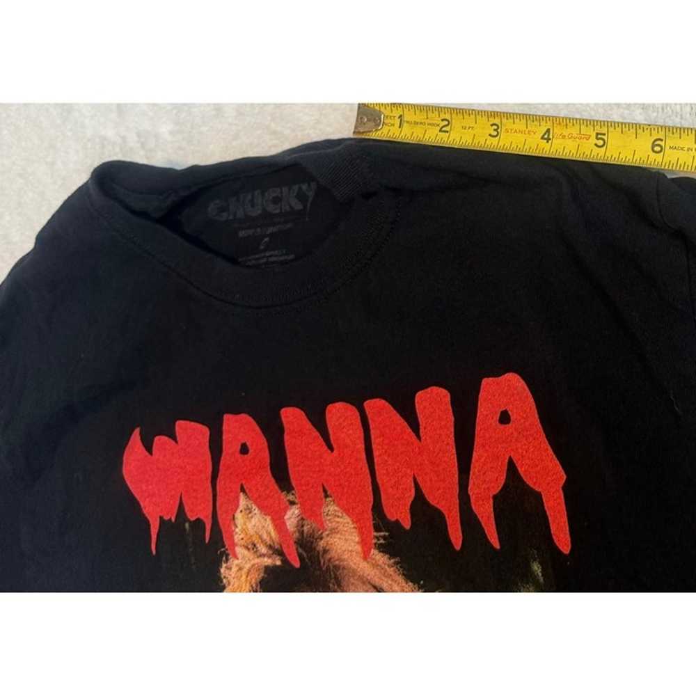 Chucky "Wanna Play?" Black T-Shirt Unisex Medium … - image 5