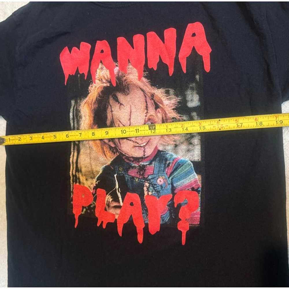 Chucky "Wanna Play?" Black T-Shirt Unisex Medium … - image 7