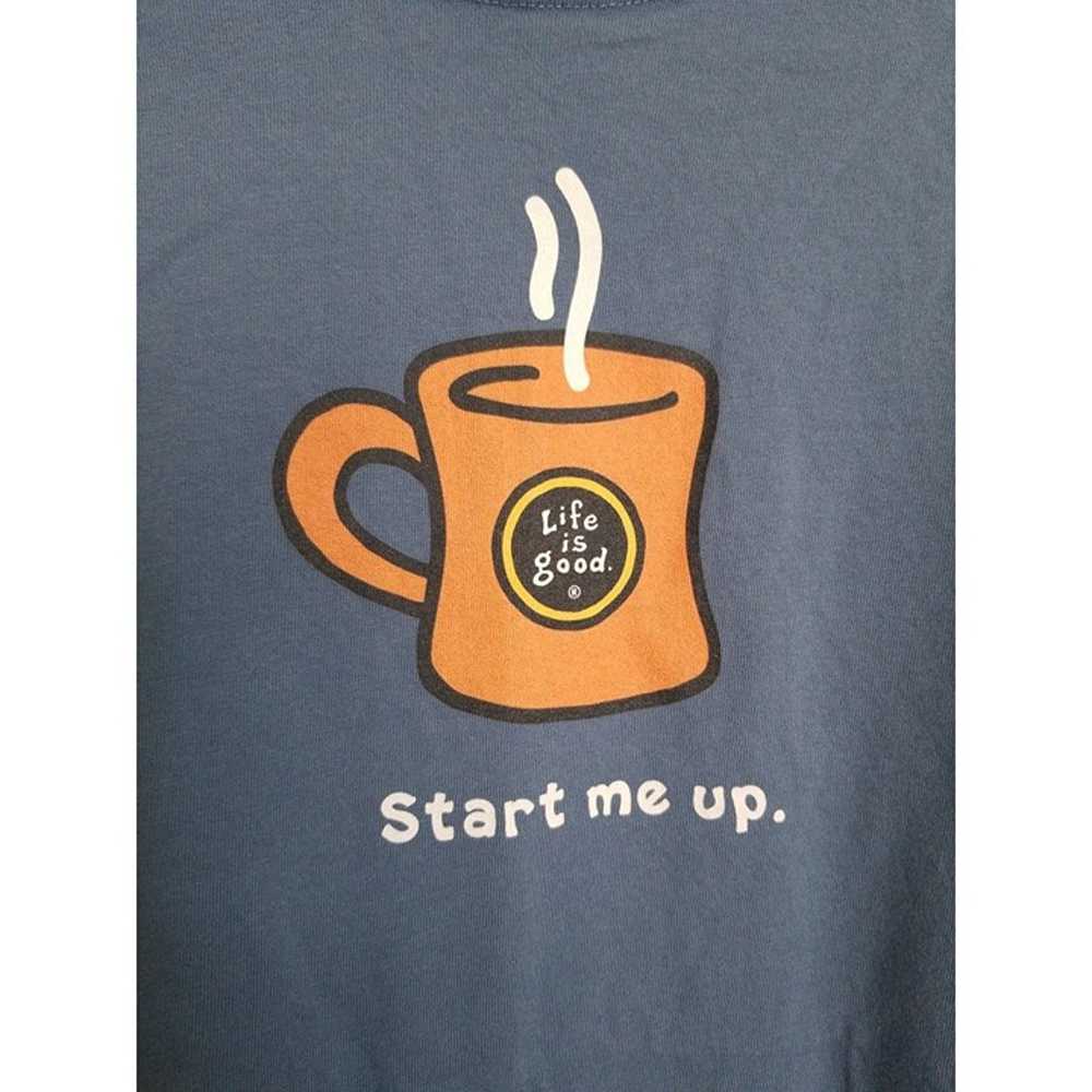 Men's XL Life Is Good Start Me Up Coffee Mug Blue… - image 3