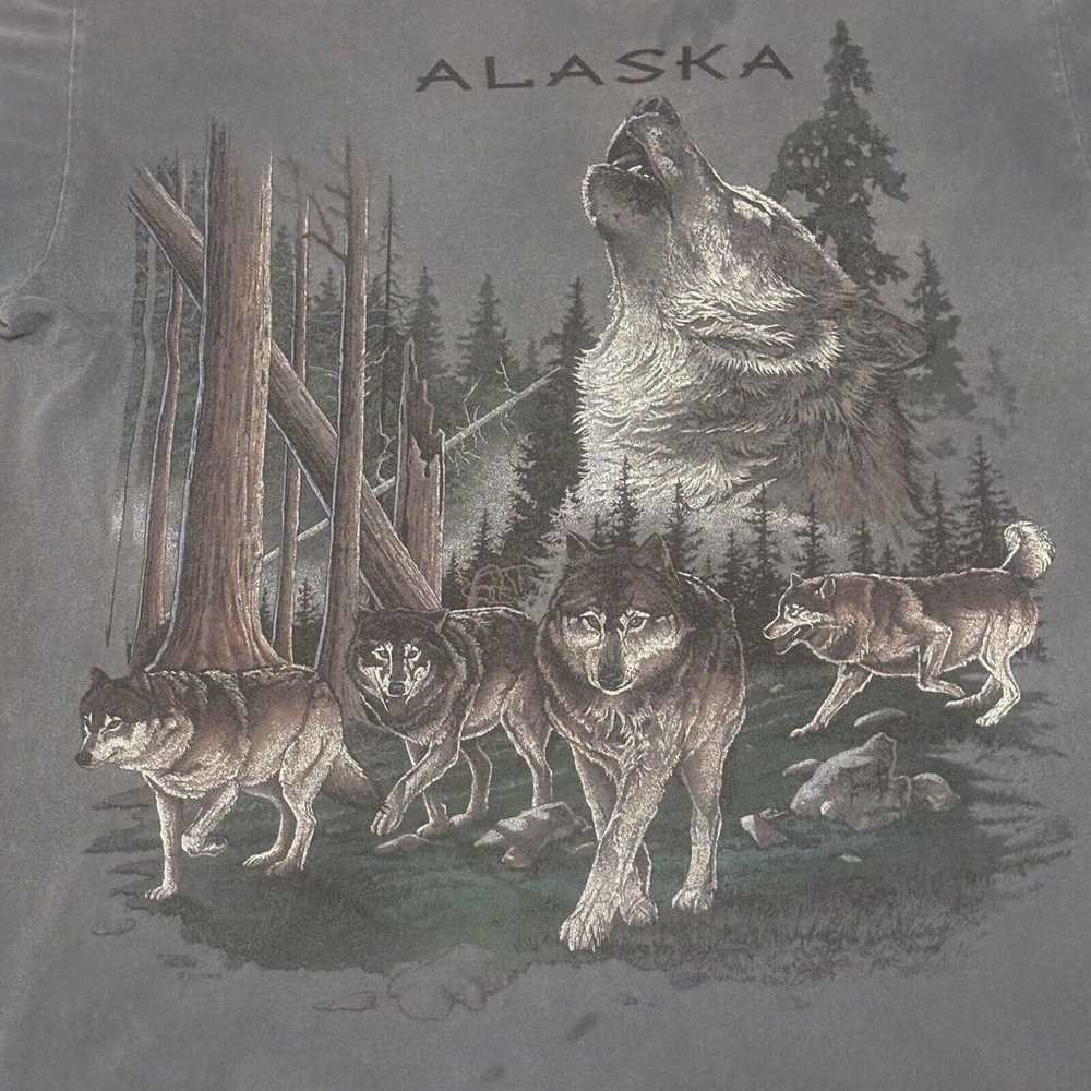 Vintage Sutton’s Sportswear Alaska Nature Wolf Pa… - image 2