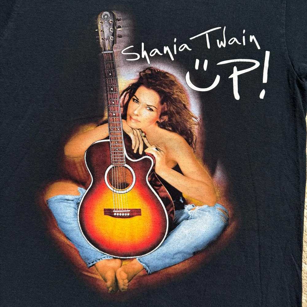 Vtg 00s Shania Twain Up Tour Graphic Tee Black Sm… - image 2