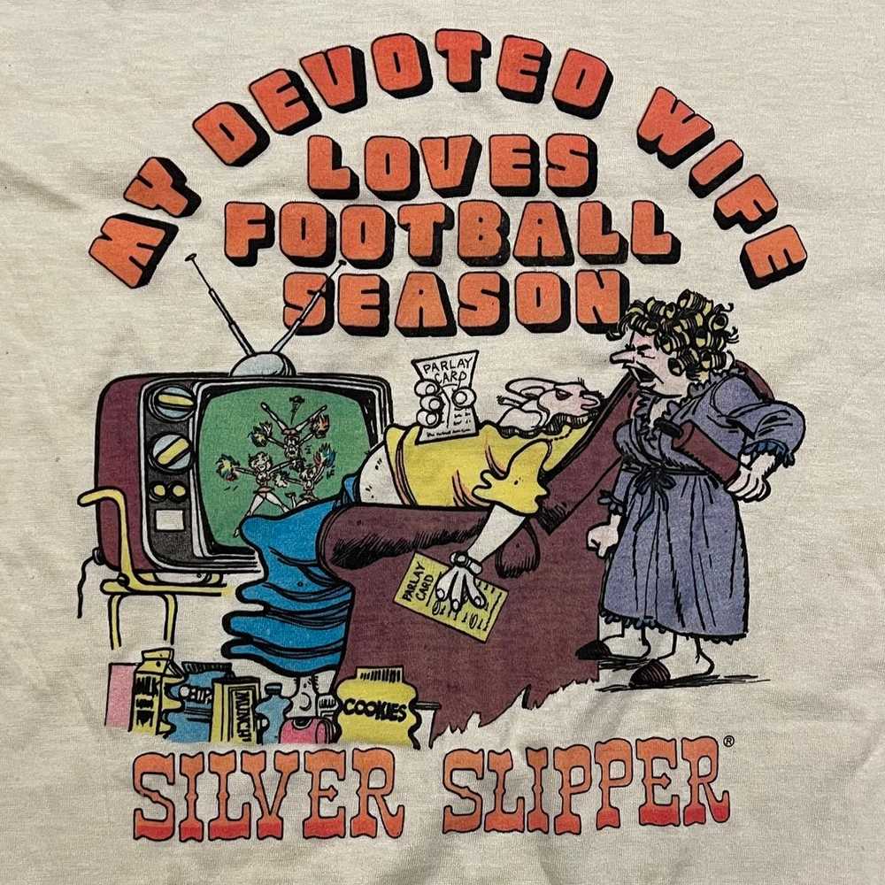 Vintage Silver Slipper TShirt "My Devoted Wife Lo… - image 3