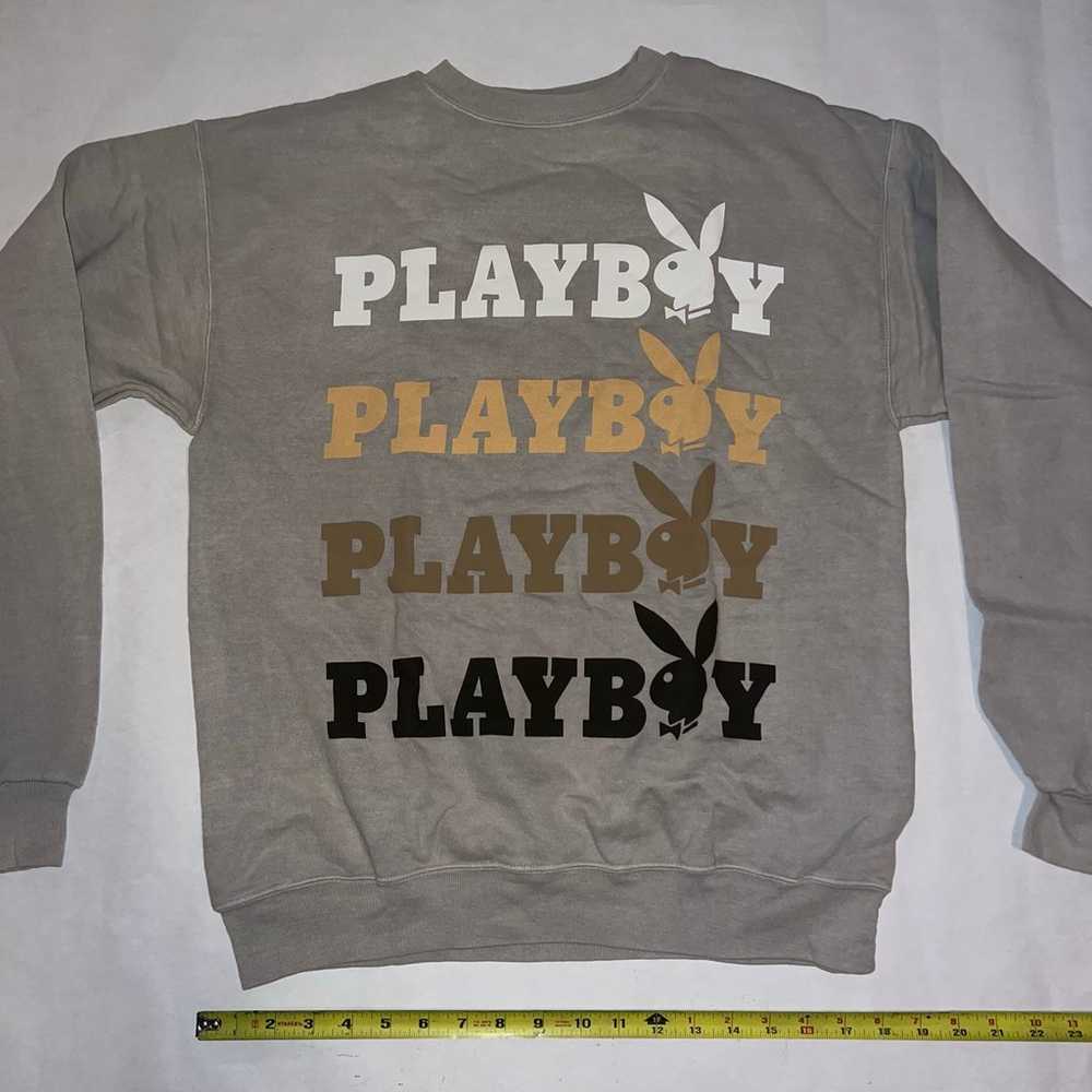 Playboy Ombré Brown Grey Mens Pullover Crewneck S… - image 1