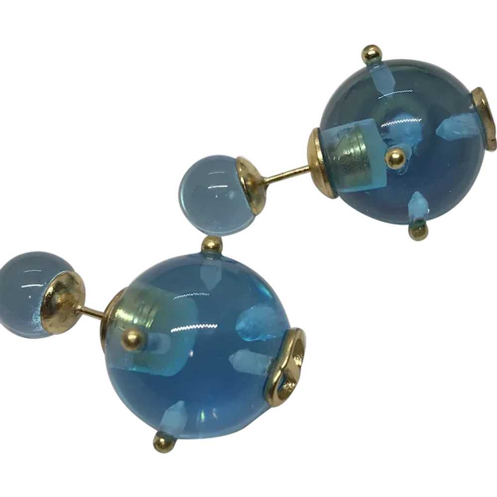 Dior Tribales Earrings Blue Resin CD - image 1