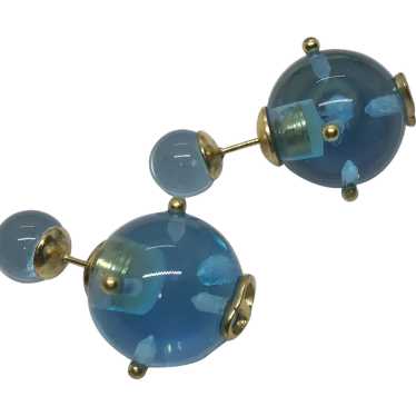 Dior Tribales Earrings Blue Resin CD - image 1