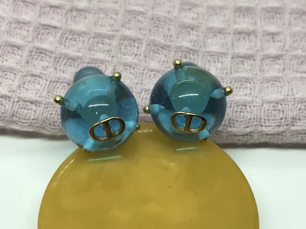 Dior Tribales Earrings Blue Resin CD - image 5