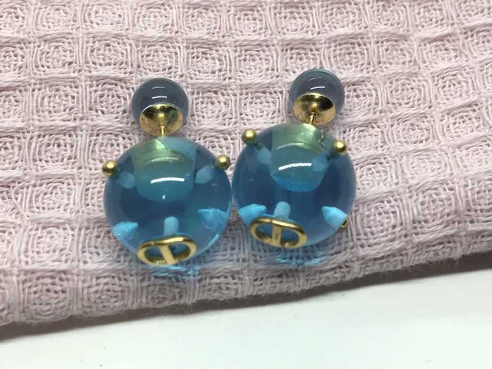 Dior Tribales Earrings Blue Resin CD - image 6