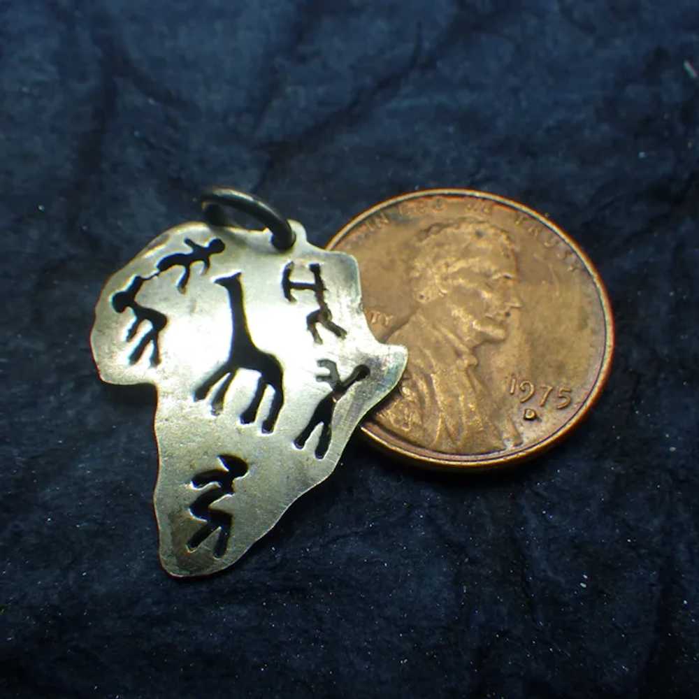 Symbolic Sterling Africa Pendant, Unique Artist H… - image 3