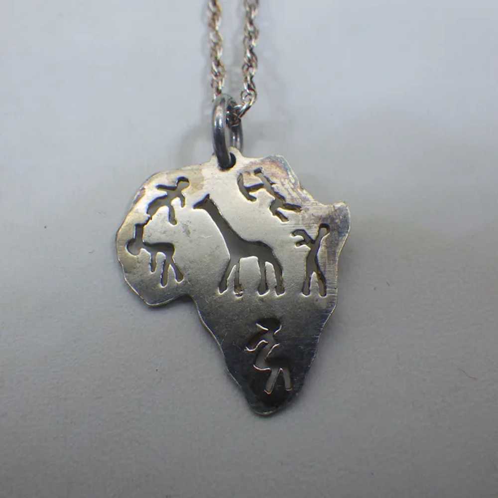 Symbolic Sterling Africa Pendant, Unique Artist H… - image 7