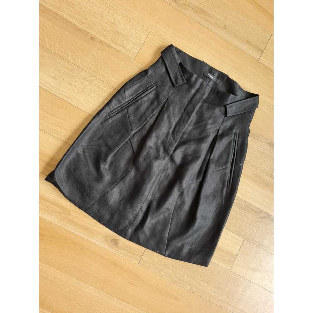 Versace Linen mid-length skirt - image 3