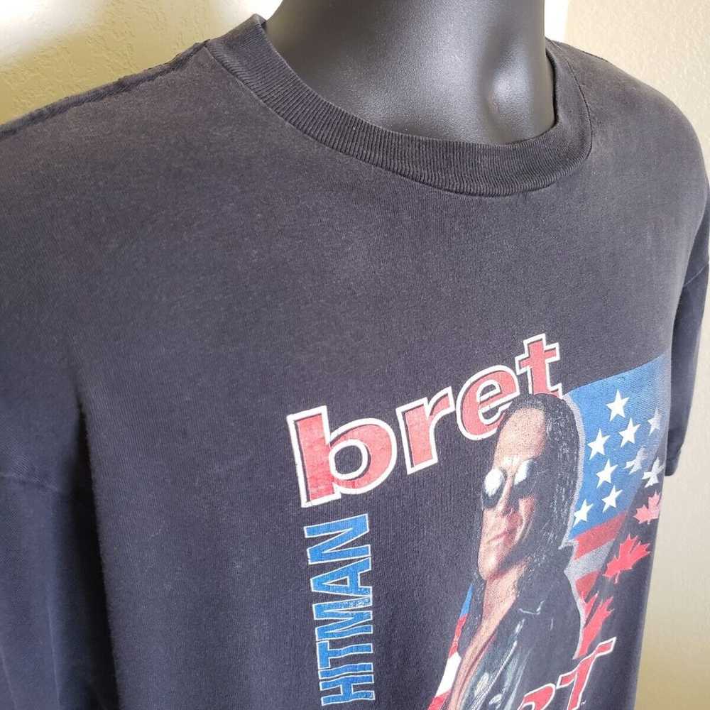 Bret The Hitman Hart WCW Black T Shirt Nice Fade … - image 2