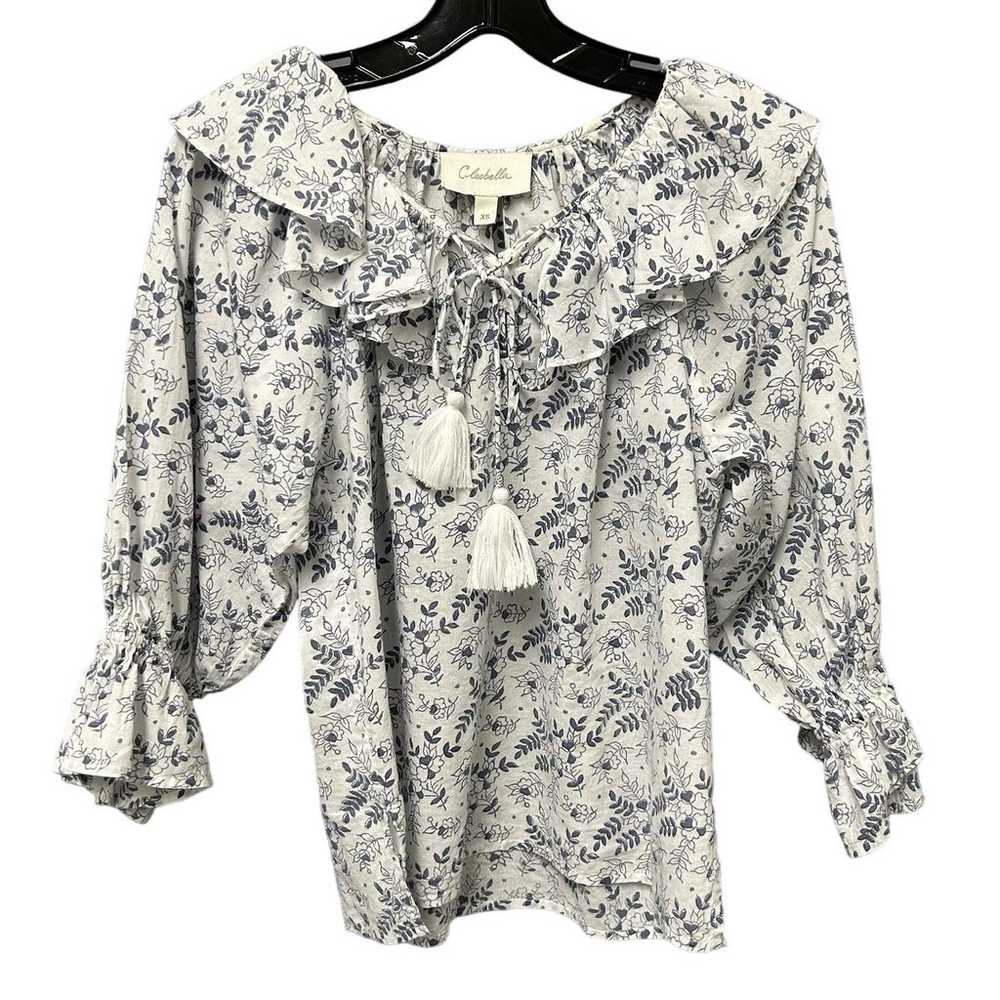 Cleobella Poppy Floral Ruffle Long Sleeve Top in … - image 1