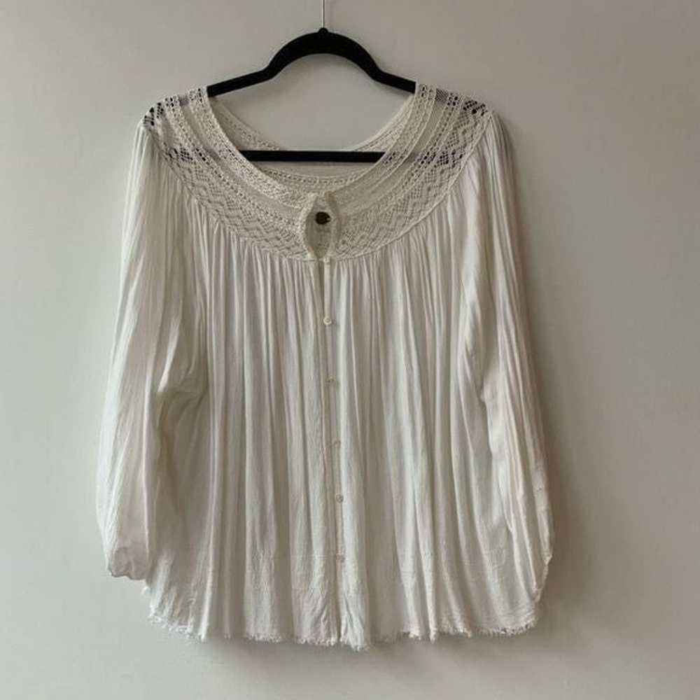 FP One by Free People Womens Blouse Button Down L… - image 1
