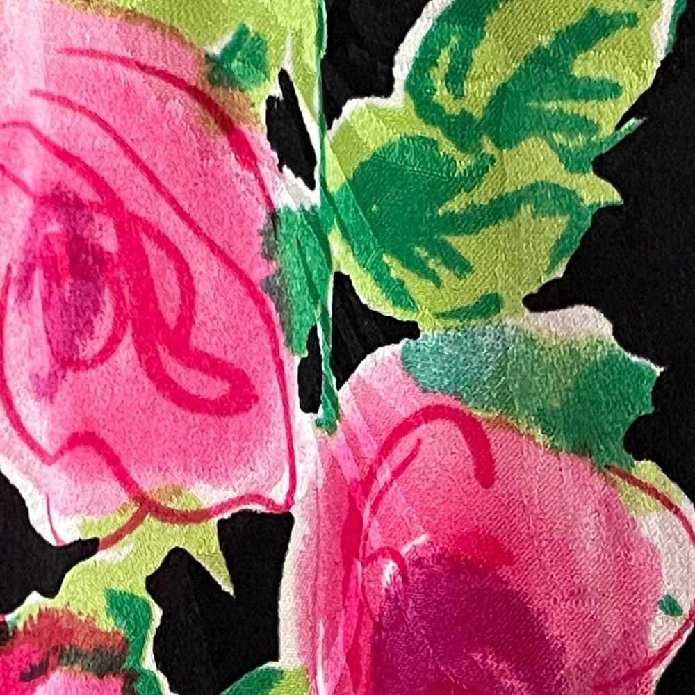 Corey B 80s Silk Floral Patchwork Button Front Lo… - image 5