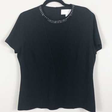Hugo Boss Black Embellished Neck Dress Top Size 12 - image 1