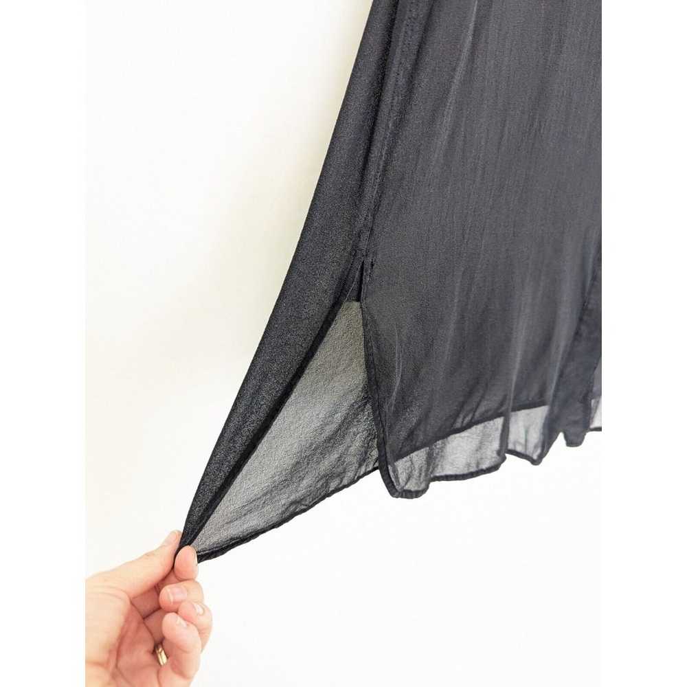 VINCE Silk Sheer Top Womens Size L Black Sleevele… - image 4