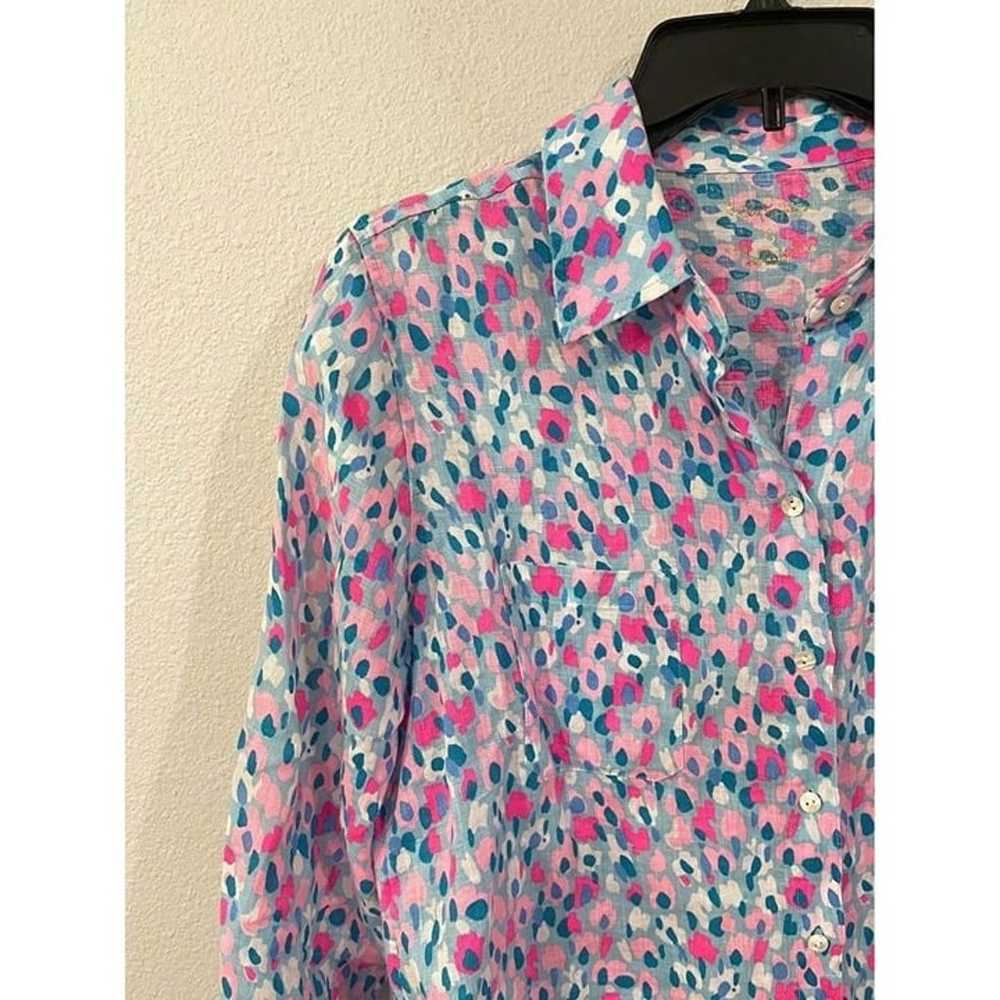 Lilly Pulitzer Linen Sea View Top Size S - image 6