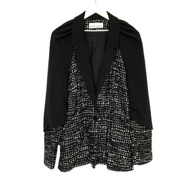 Prabal Gurung Tweed Blazer Black Wool Blend Size … - image 1