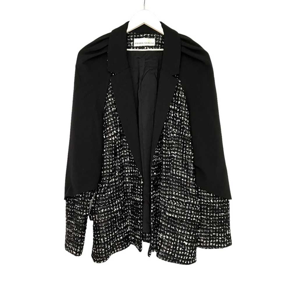 Prabal Gurung Tweed Blazer Black Wool Blend Size … - image 2