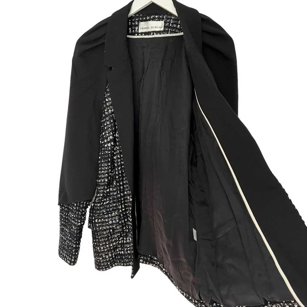 Prabal Gurung Tweed Blazer Black Wool Blend Size … - image 4