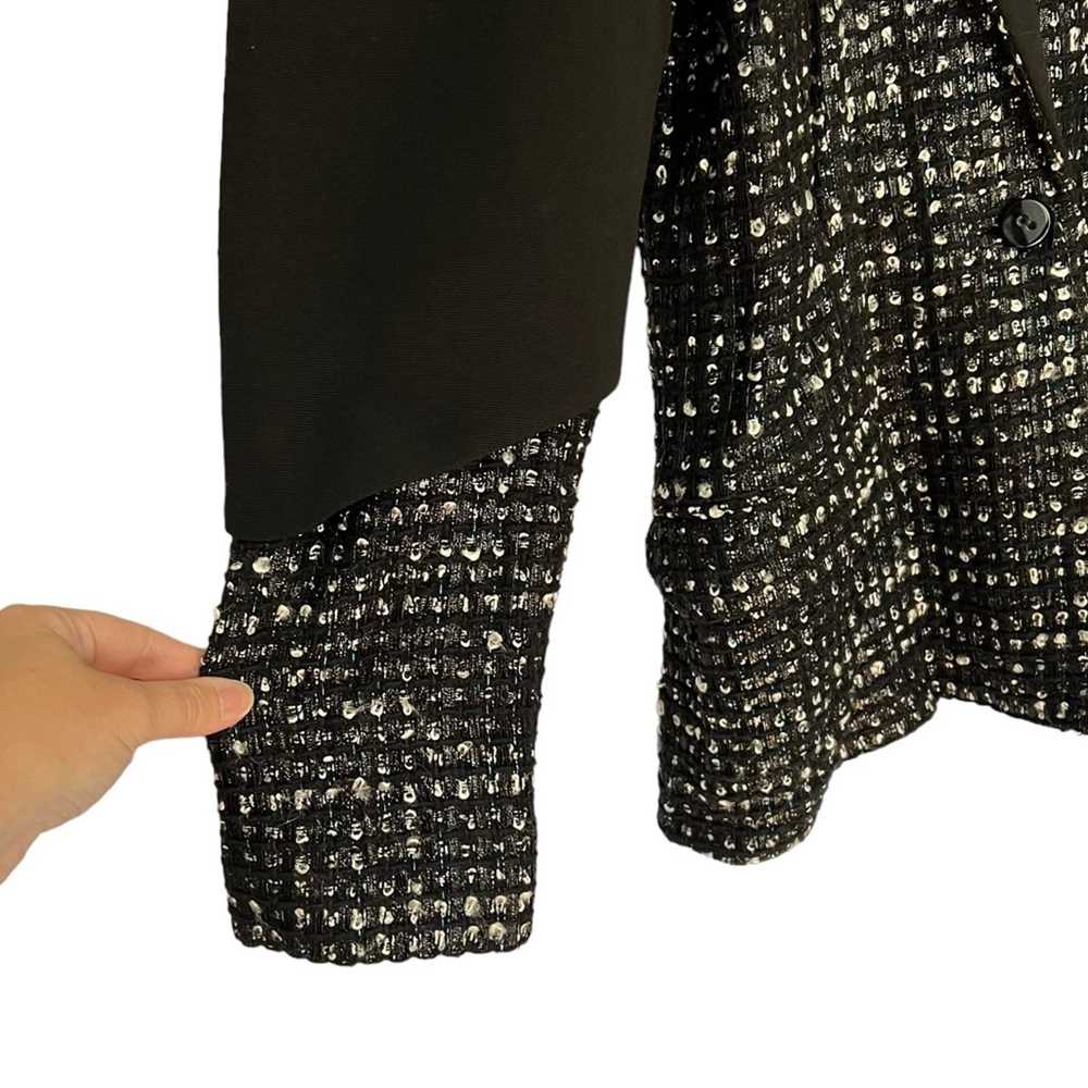 Prabal Gurung Tweed Blazer Black Wool Blend Size … - image 6