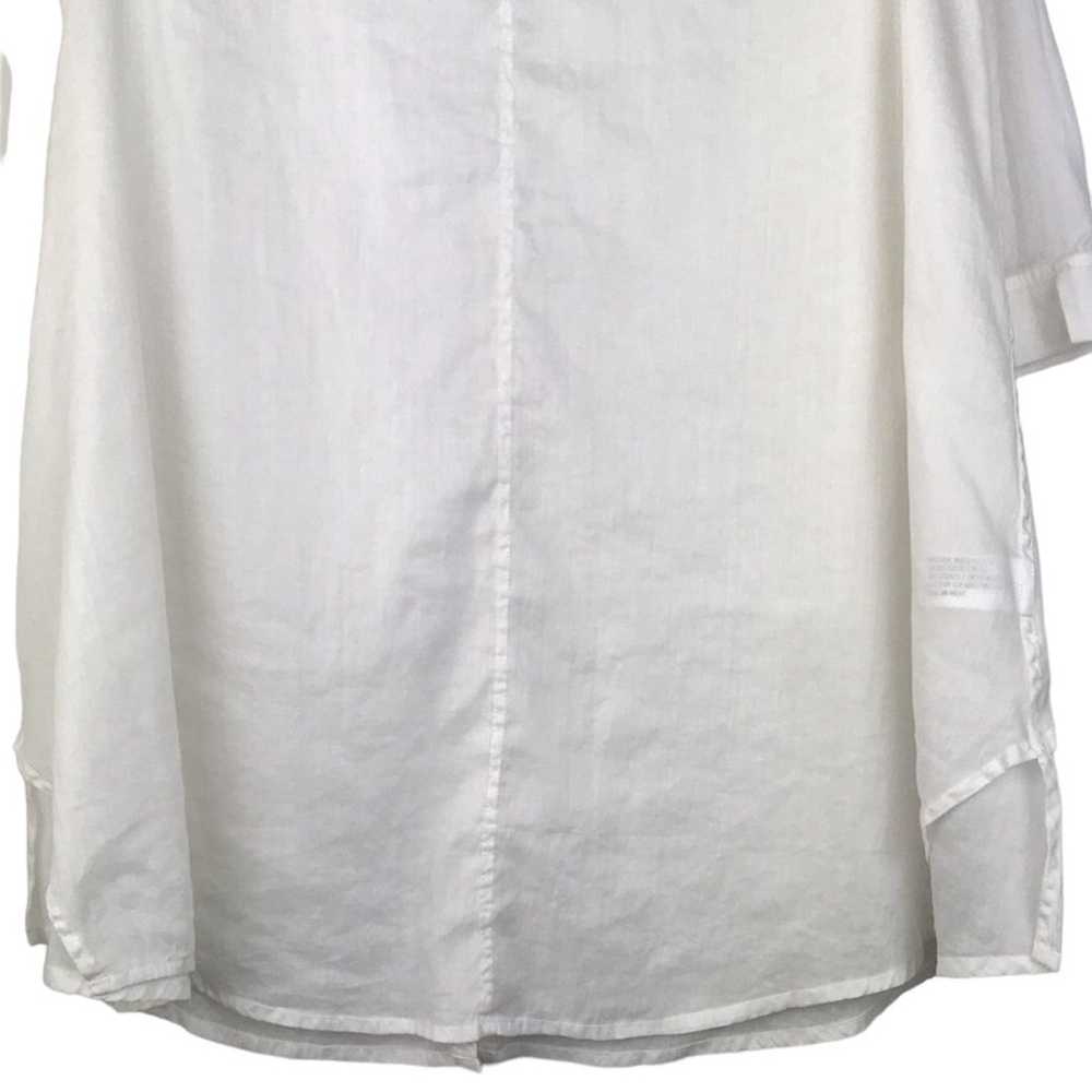 Cheyenne 100% Linen Tunic Top Button Front White … - image 8