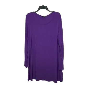 Eileen Fisher 100% Silk Purple Long Sleeve Knit A… - image 1