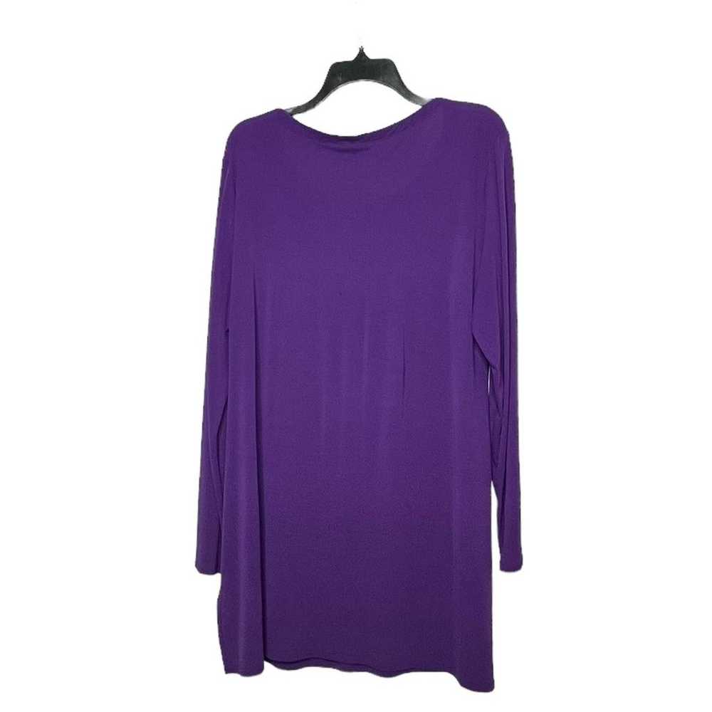 Eileen Fisher 100% Silk Purple Long Sleeve Knit A… - image 2